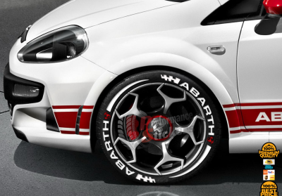 Abarth + Stripes + Flag + Logo Red, Set for 4 Tires (1645)