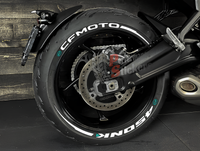 CF Moto 450NK + Stripes + Logo Blue, Set For 2 Tires Both Sides Left And Right (1893)