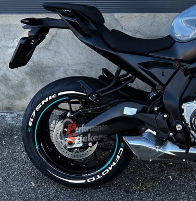 CF Moto 675NK + Stripes + Logo Blue, Set For 2 Tires Both Sides Left And Right (1894)