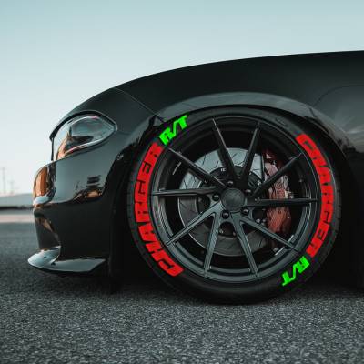 CHARGER RED + R/T GREEN ,a Set for 4 tires (87)