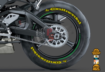 Continental + Logo Yellow, Set For 2 Tires Both Sides Left And Right (1550)