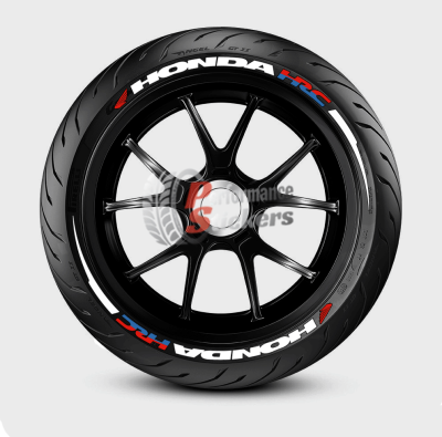 Honda HRC + Stripes + Logo Red, Set For 2 Tires Both Sides Left And Right (1885)