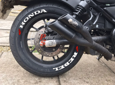 Honda Rebel + Logo Red, Set For 2 Tires Both Sides Left And Right (1886)