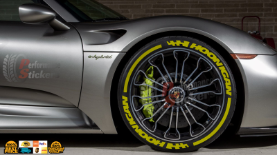 Hoonigan + Stripes + Flag Full Yellow, Set for 4 Tires (1660)