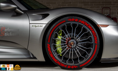 Hoonigan + Stripes + Flag Full Red, Set for 4 Tires (1661)