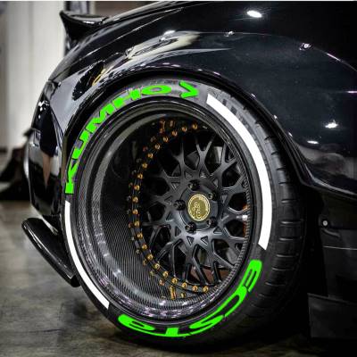 KUMHO ECSTA GREEN + STRIPES WHITE , a Set for 4 tires (198)