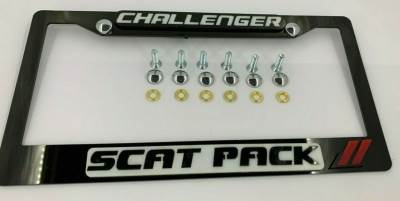 License Plate Frame for All Challenger Scat Pack 2 PCS Front & Rear (1873)