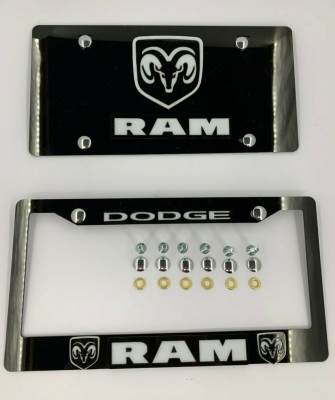 License Plate Frame for Dodge Ram 2 PCS Front & Rear (1866)