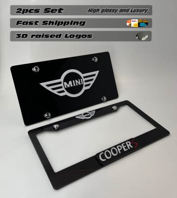 License Plate Frame for Mini Cooper S 2 PCS Front&Rear (1845)