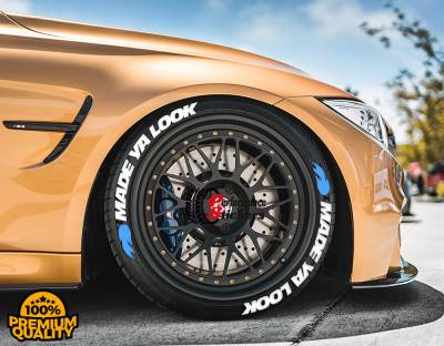 MADE YA LOOK & LOGO BLUE , a Set for 4 tires (413)