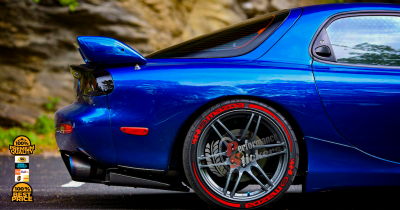 MAZDA red + Stripes  , a Set for 4 tires (611)