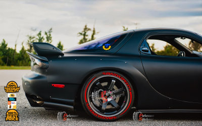 MAZDASPEED red + Stripes  , a Set for 4 tires (617)
