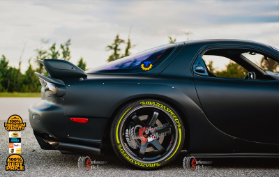 MAZDASPEED yellow + Stripes , a Set for 4 tires (619)