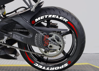 Metzeler Sporttec + Stripes + Logo Red, Set For 2 Tires Both Sides Left And Right (2003)