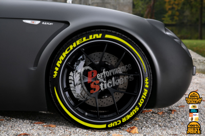 MICHELIN PILOT SUPER CUP yellow + STRIPES , a Set for 4 tires (654)