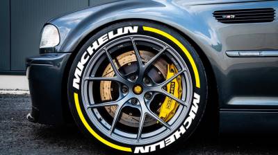 MICHELIN WHITE + STRIPES YELLOW , a Set 4 for tires (242)