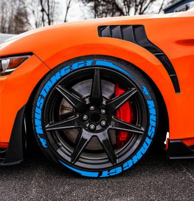 Mustang GT + Stripes + Logo Blue, Set for 4 Tires (2019)