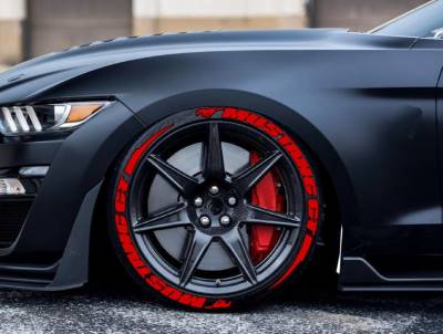 Mustang GT + Stripes + Logo Red, Set for 4 Tires (2021)