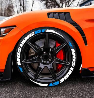 Mustang GT + Logo Blue + Stripes, Set for 4 Tires (2025)