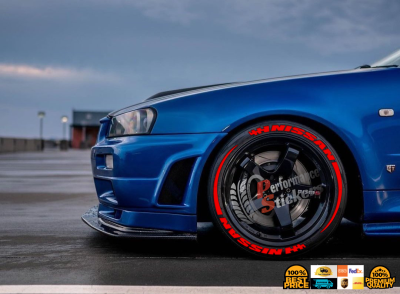 NİSSAN red + STRIPES , a Set for 4 tires (685)