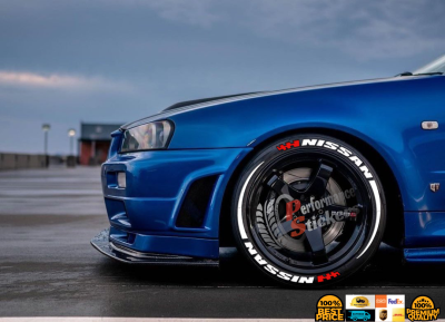 NİSSAN white + STRIPES , a Set for 4 tires (684)