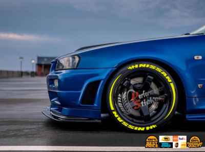 NİSSAN yellow + STRIPES , a Set for 4 tires (686)