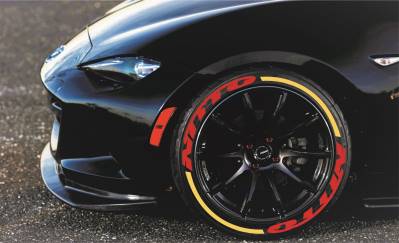 NITTO RED + STRIPES YELLOW , a Set for 4 tires (215)