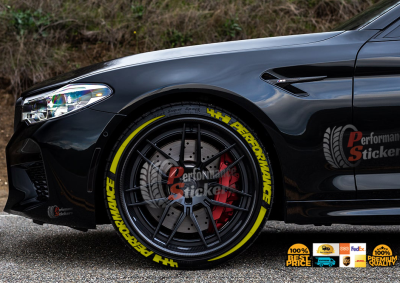 Performance + Stripes + Flag Full Yellow, Set for 4 Tires (1683)