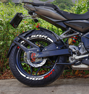 Pulsar NS 200 + Stripes + Logo Red, Set For 2 Tires Both Sides Left And Right (1907)