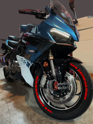 Send Nudes + Flag Red, Set For 2 Tires Both Sides Left And Right (2069)