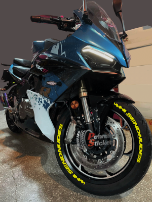 Send Nudes + Flag Yellow, Set For 2 Tires Both Sides Left And Right (2071)