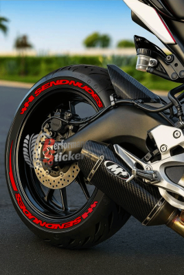 Send Nudes + Stripes + Flag Red, Set For 2 Tires Both Sides Left And Right (2070)