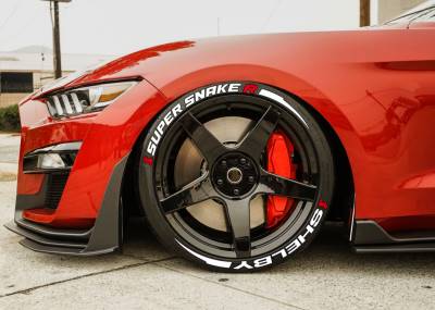 Shelby Super Snake R + Stripes + Logo Red, Set for 4 Tires (2037)