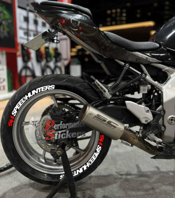 A-SpeedHunters + Logo Red, Set For 2 Tires Both Sides Left And Right (1876)