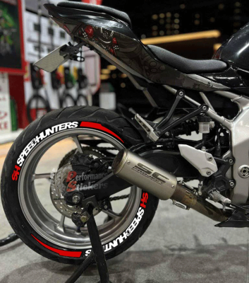 Speedhunters + Stripes + Logo Red, Set For 2 Tires Both Sides Left And Right (2067)
