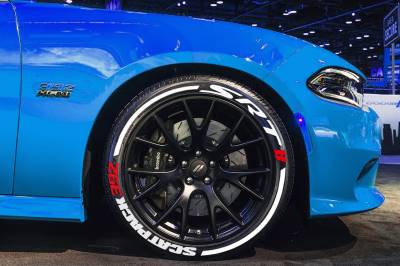 SRT SCATPACK STRİPES WHİTE & LOGO 392 RED , a Set for 4 tires (331)