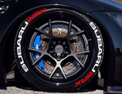SUBARU + WRX RED , a Set for 4 tires (542)