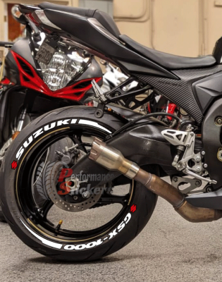 Suzuki GSX-1000 + Stripes + Logo Red, Set For 2 Tires Both Sides Left And Right (1929)