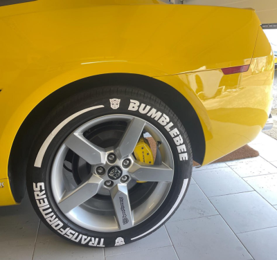 Transformers Bumblebee + Stripes + Logo Full White, Set for 4 Tires (1755)