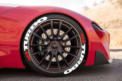 TURBO + FLAG RED , a Set for 4 tires (436)