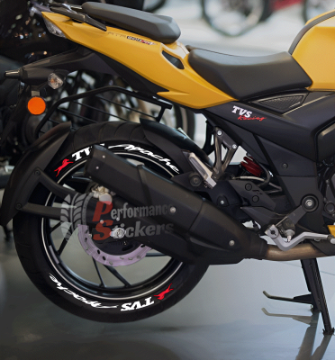 TVS Apache + Logo Red, Set For 2 Tires Both Sides Left And Right (1888)