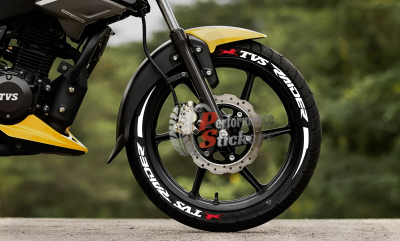 TVS Raider + Stripes + Logo Red, Set For 2 Tires Both Sides Left And Right (1891)