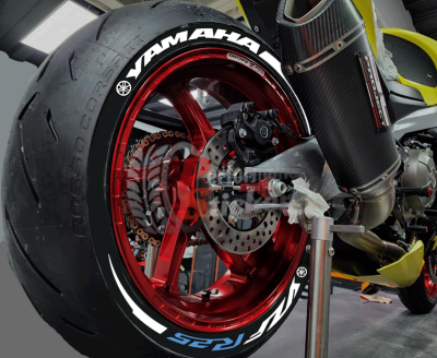 Yamaha YZF R25 + Stripes + Logo, Set For 2 Tires Both Sides Left And Right (1972)